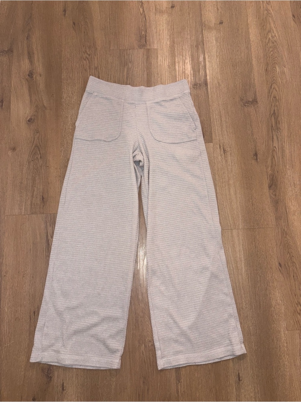 Grey Wide-Leg Knit Pants